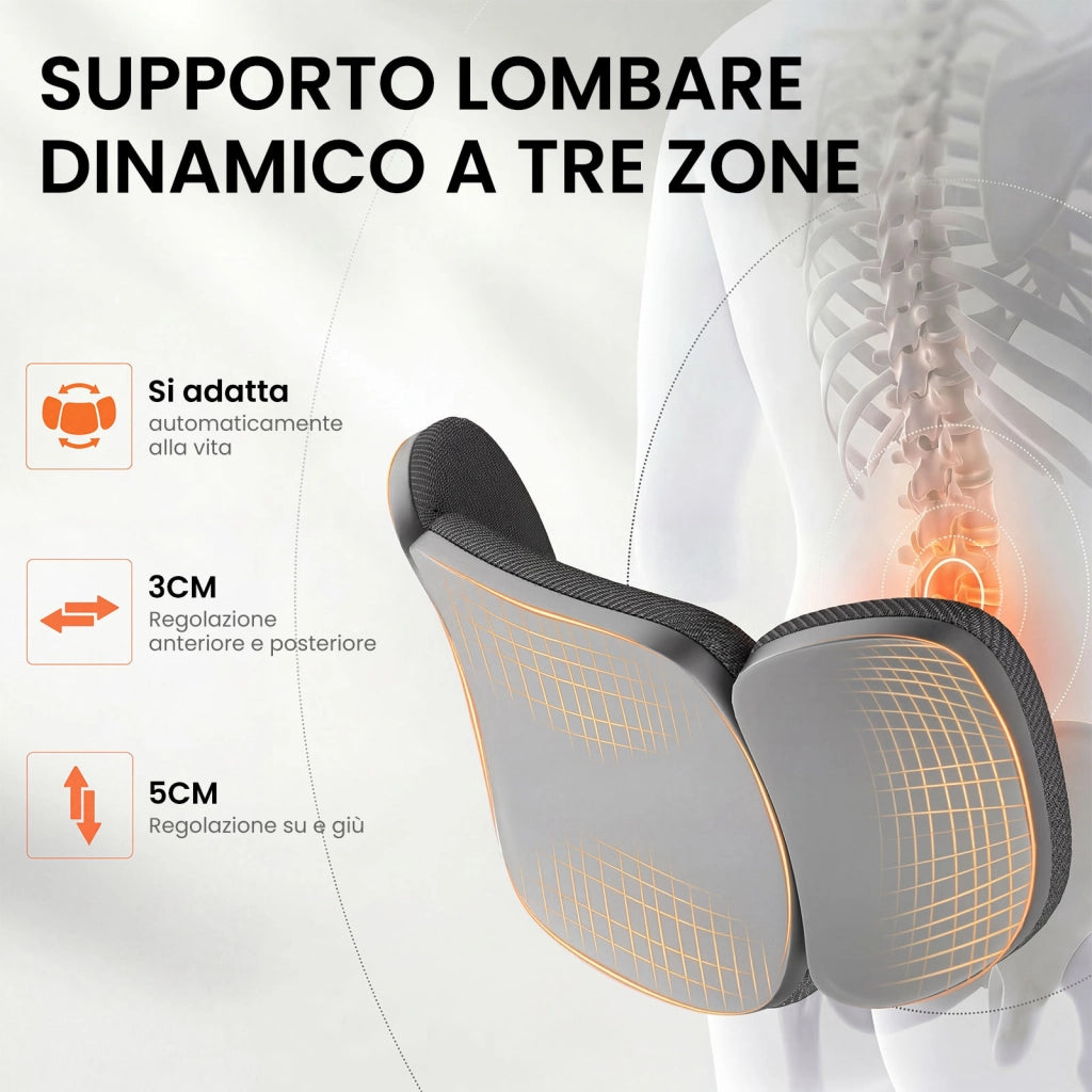 Sedia da ufficio ergonomica con supporto lombare regolabile, braccioli ribaltabili, base girevole per il gaming e portata massima di 150 kg.