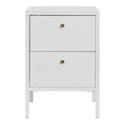 Comodino Dalby, Bianco, Metallo, 40x40x60 cm