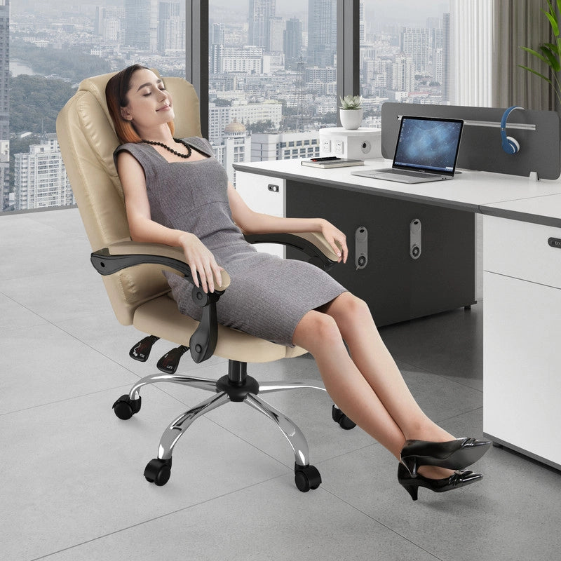 Sedia da ufficio, sedia da ufficio ergonomica  con ampio sedile imbottito, sedia da ufficio regolabile in altezza, rotelle silenziose