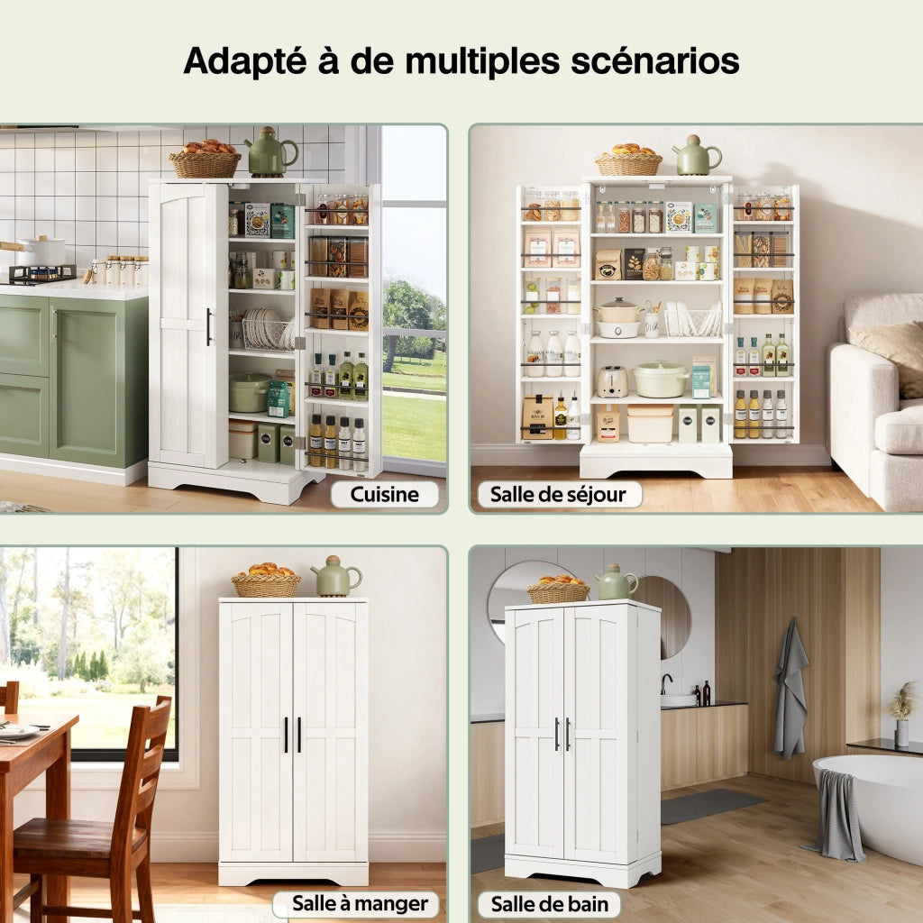 Mobile contenitore con LED sensore, 2 ante e ripiano regolabile, per cucina sala da pranzo e soggiorno, 120 × 60 × 40 cm