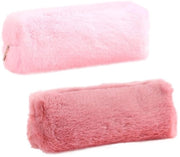 Etui Pluché 2 Pezzi - Accessori per il Trucco - Adatto per Scuola/Lavoro/Viaggi - Leggero e Riciclabile - Grande Capacità di Stoccaggio - Dimensioni 21 x 9 x 6 cm - Etui per Pennarelli