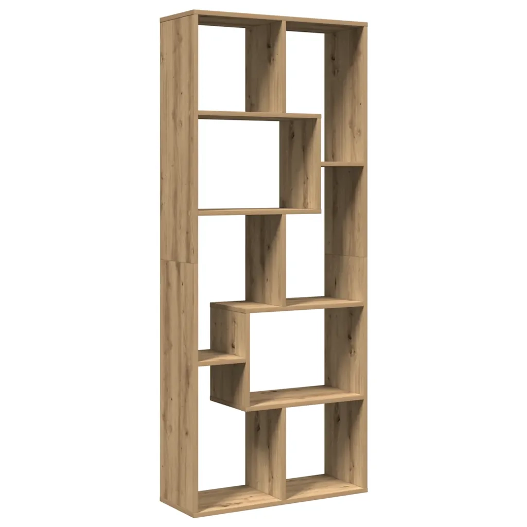 Libreria Divisorio-Scaffale per Libri-Mobile di Stoccaggio Rovere Artigianale 67x25x161,5 cm Truciolato