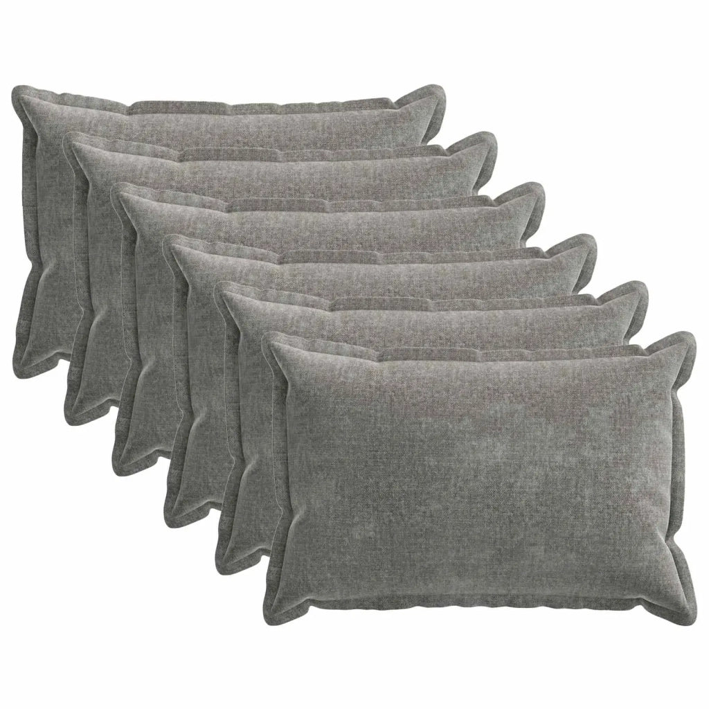 Federa 6 pcs HOUTEN Grigio Scuro 40 x 60 cm Tessuto Chenille 917547