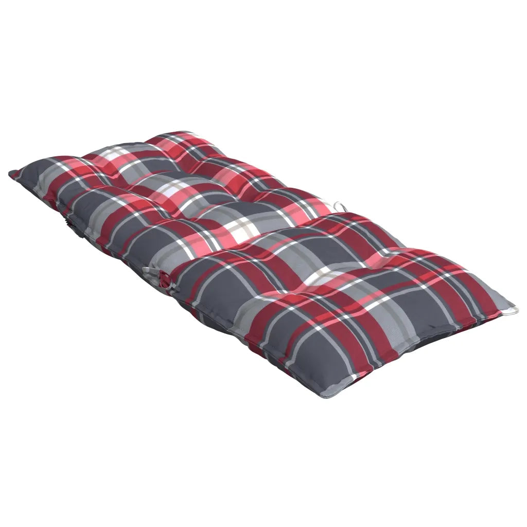 Cuscini Sedia Schienale Alto 6 pz Quadri Rosso Tessuto Oxford 377643