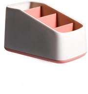 Organizzatore per telecomandi con 4 compartimenti, cassetta di carico per telecomando, organizzatore per tavolo, scrivania, cassetta di carico per dispositivi multimediali, organizzatore per accessori, cassetta di carico per ufficio (rosso)