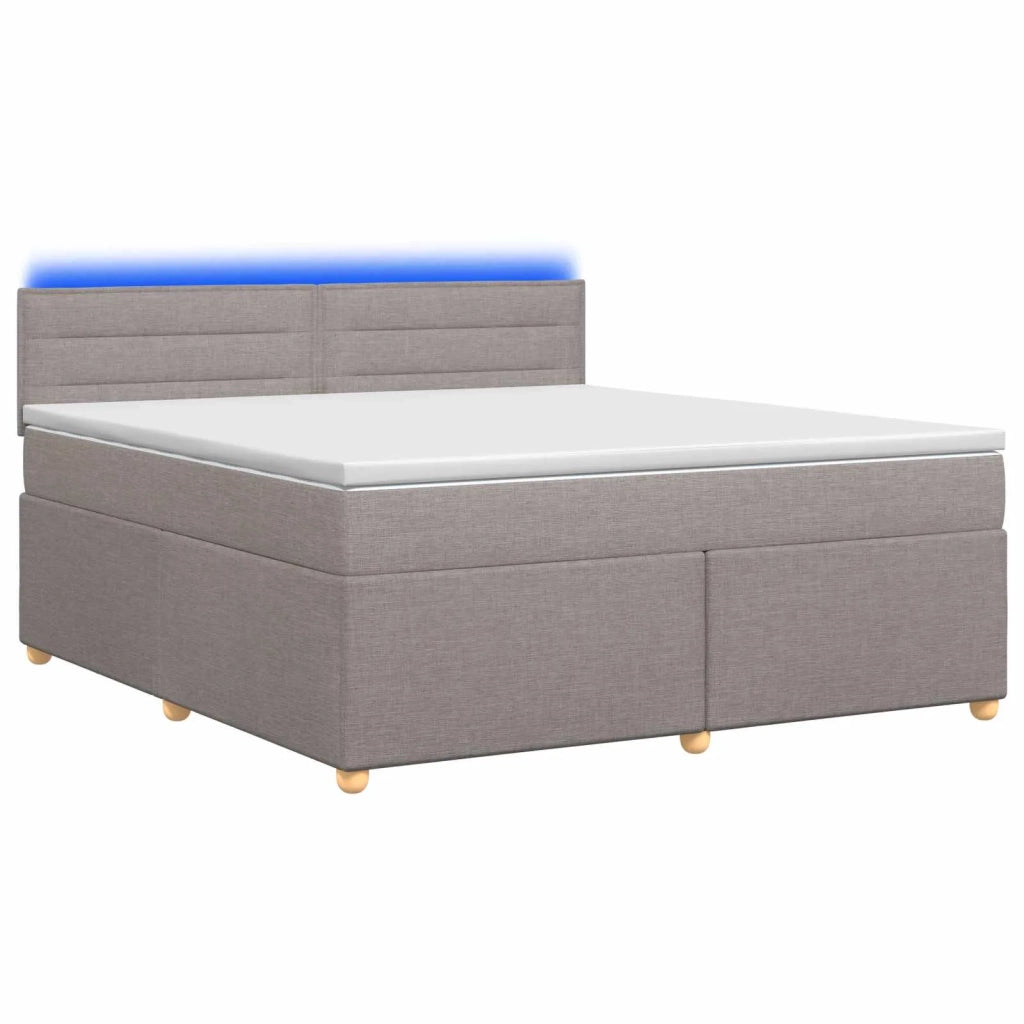 Letto box spring con materasso Tortora 180 x 200 cm Tessuto 3452475