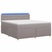 Letto box spring con materasso Tortora 180 x 200 cm Tessuto 3452475