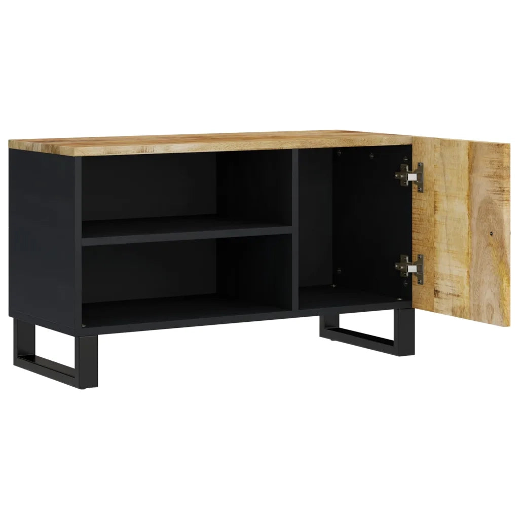 Mobile TV 80x33x46cm Legno Massello Mango e Legno Multistrato 351962