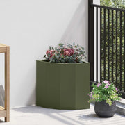Vaso d'angolo-Fioriera-Contenitore per Piante Oliver verde 30 x 30 x 35 cm Acciaio