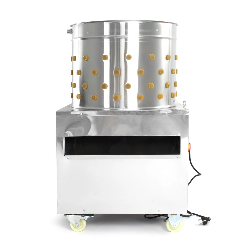Fudajo Spiumatrice elettrica 1500 w, Spennapolli con tamburo in acciaio inox Ø 50cm 130 dita