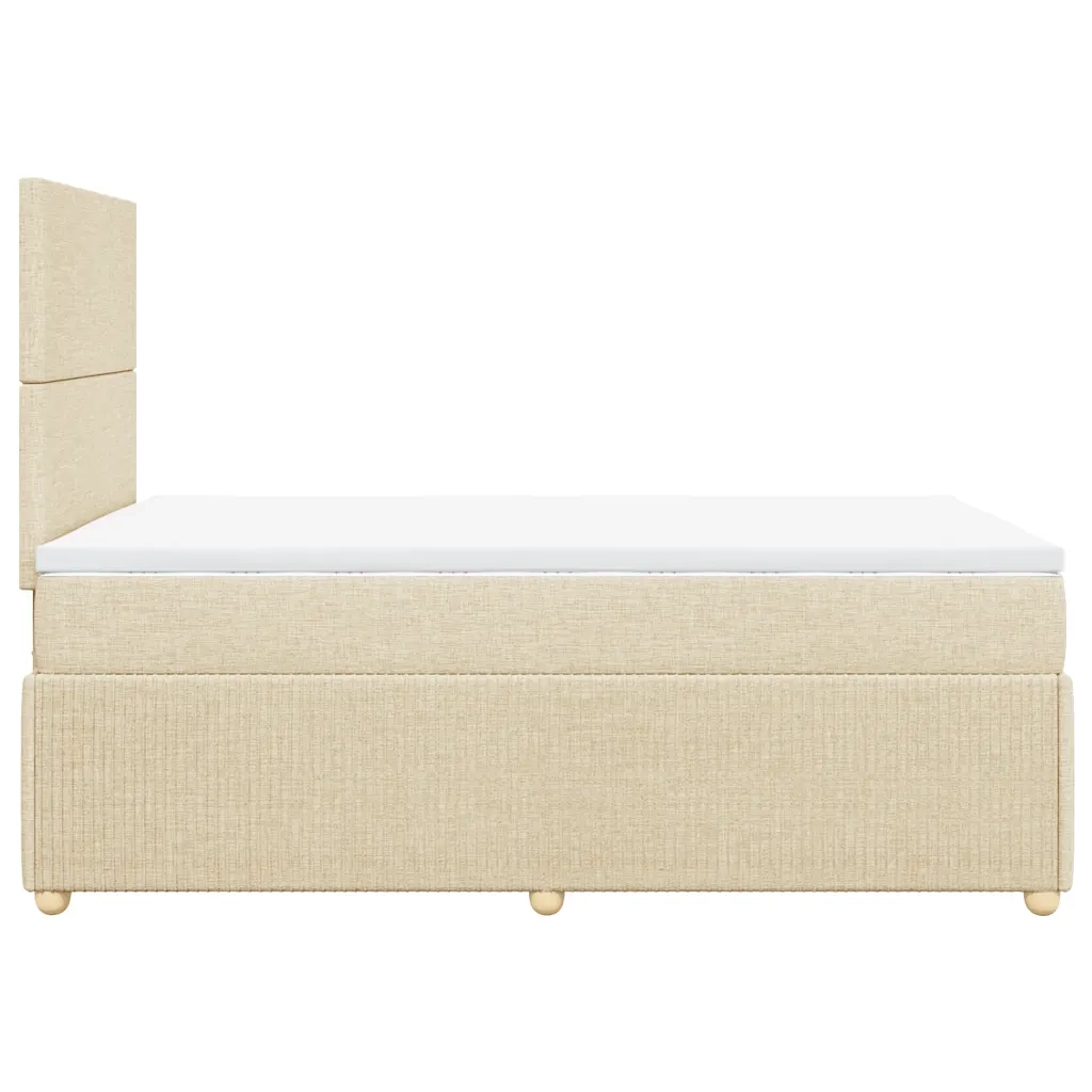 vidaXL Giroletto a Molle con Materasso Crema 120x200 cm in Tessuto