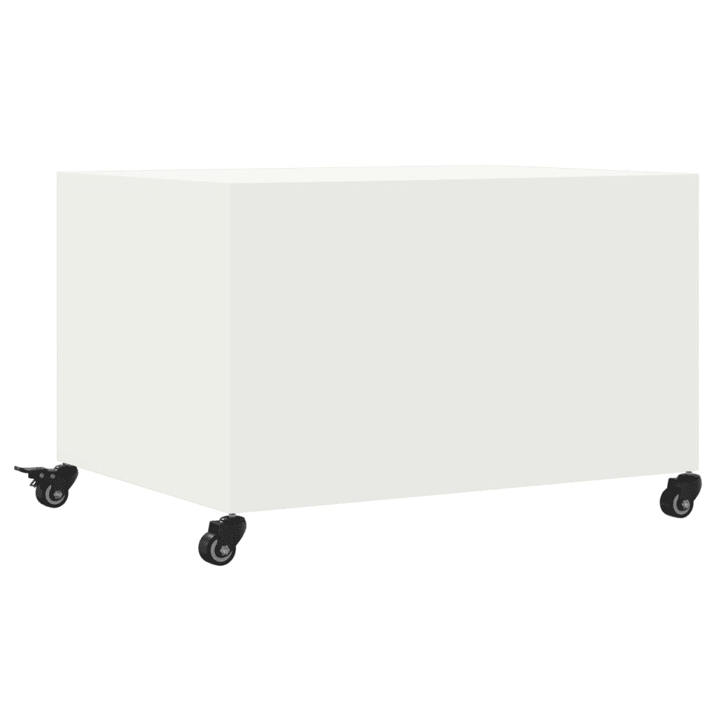 Tavolino da Salotto Bianco 68x50x43,5 cm in Acciaio 846691