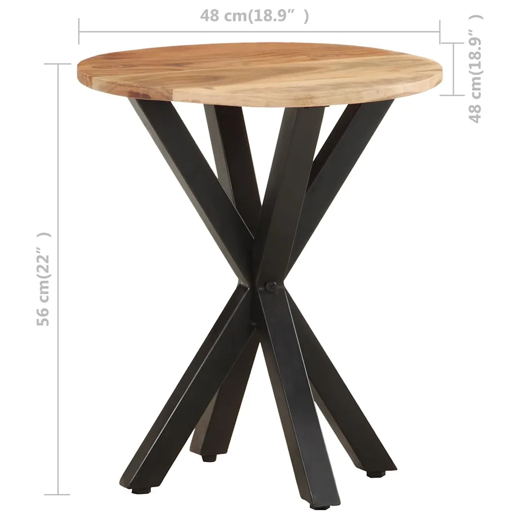 Tavolino di Servizio 48x48x56cm in Legno Massello di Acacia 320657
