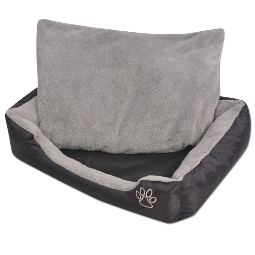Cuccia per cani con cuscino imbottito misura 65 cm nero 02_0001568