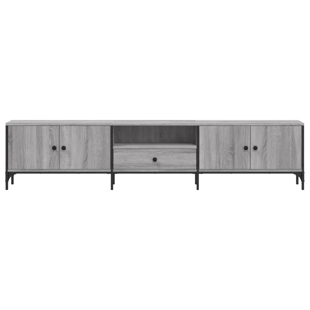 Mobile TV Cassetto-Credenza TV-Console TV Grigio Sonoma 200x25x44 cm Legno Multistrato