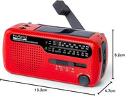 Radio solare portatile con funzione di caricamento batteria e powerbank, lampada da tasca LED e lampada da lettura, per camping e esterni