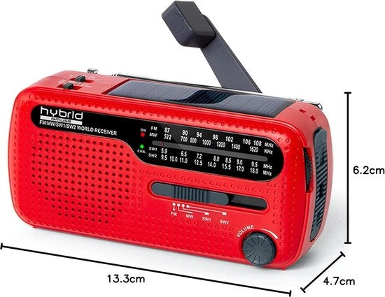 Radio solare portatile con funzione di caricamento batteria e powerbank, lampada da tasca LED e lampada da lettura, per camping e esterni