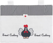 Copriforno Morbido Shabby Chic Cuori Passanti Tessuto Chiusura Velcro Proteggi Forno Cucina Dis.C