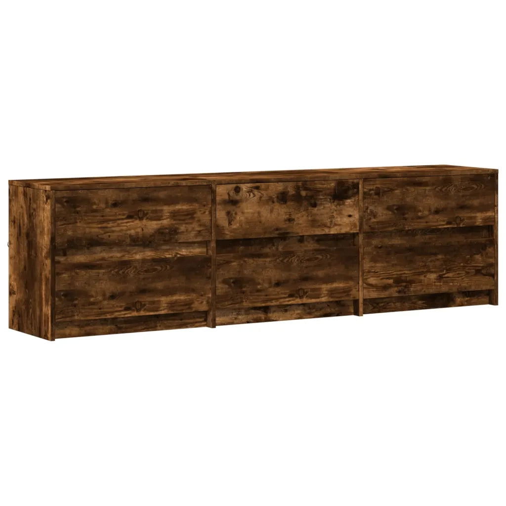 Mobile Porta TV con LED Rovere Fumo 180x34x50cm in Truciolato 3307930
