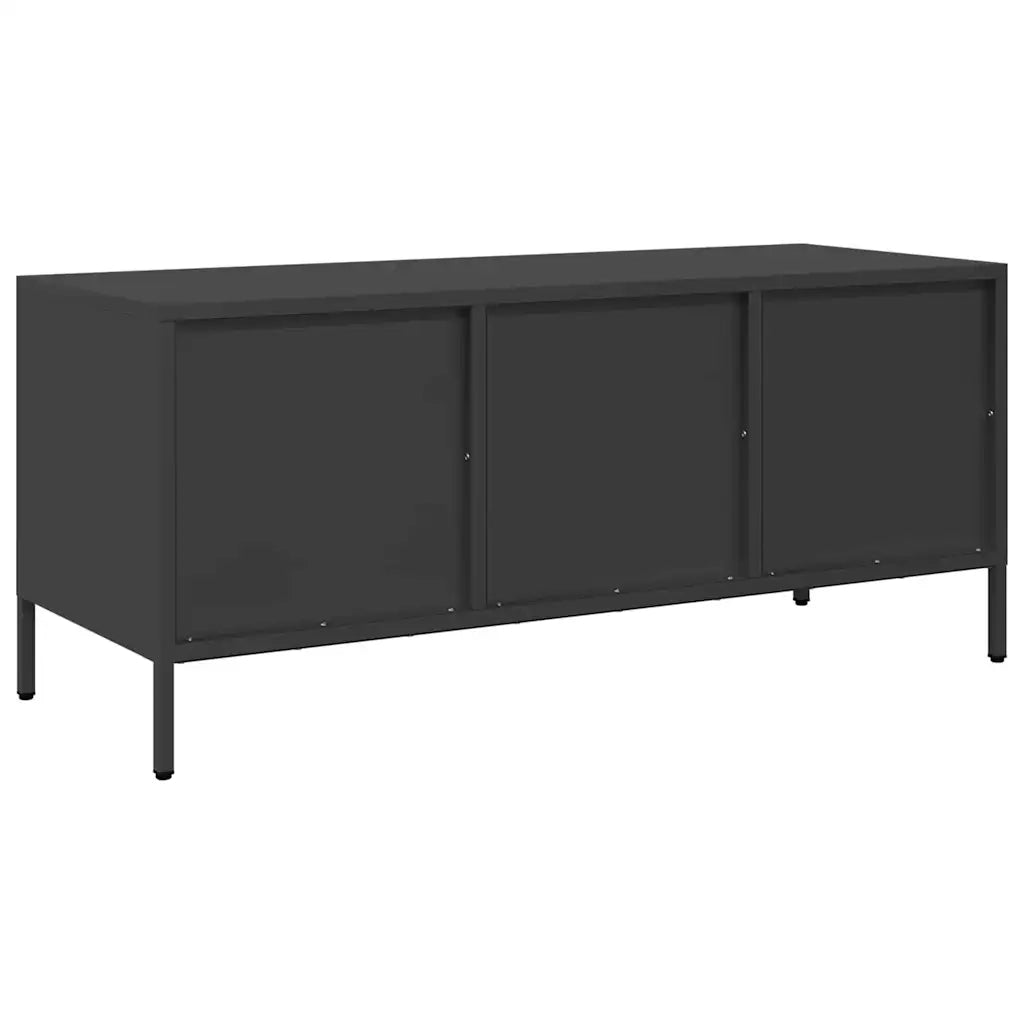 Mobile TV-Credenza per TV-Console TV Nero 101,5x39x43,5 cm in Acciaio Laminato a Freddo 967377