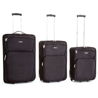Set 3 Valigie Trolley Morbide in Poliestere 2 Ruote Ravizzoni Perla Nero