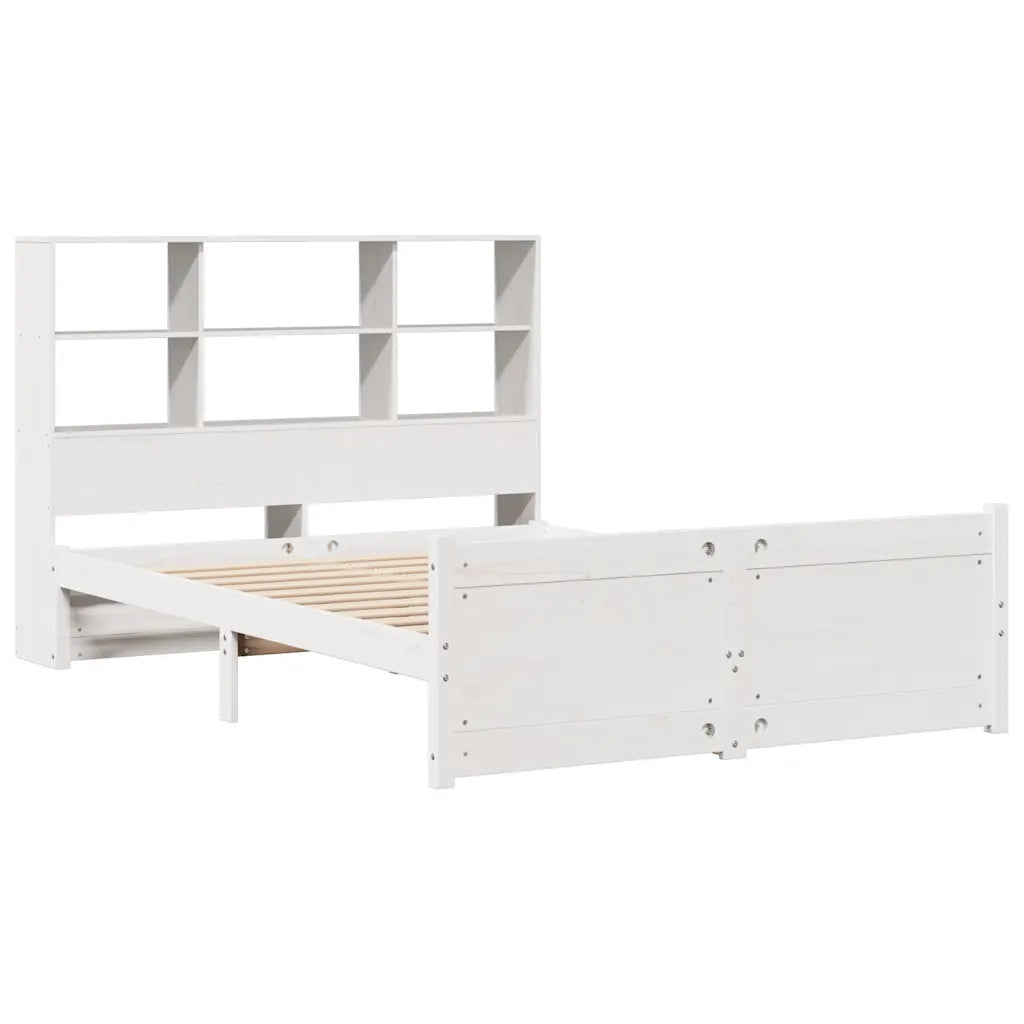 Letto Libreria senza Materasso Bianco 140x190 cm Legno di Pino 3322464