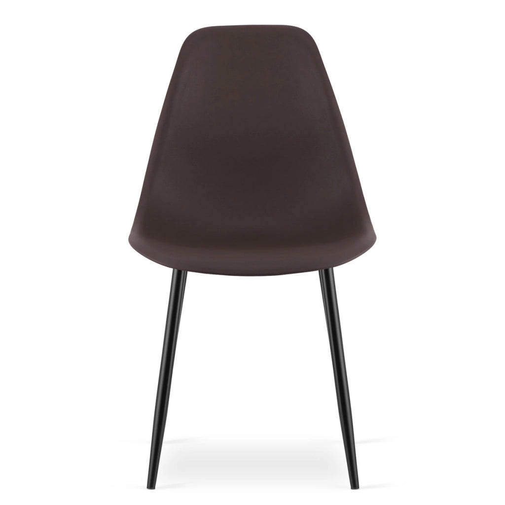 Sedia scandinava WAT color caffè con gambe nere