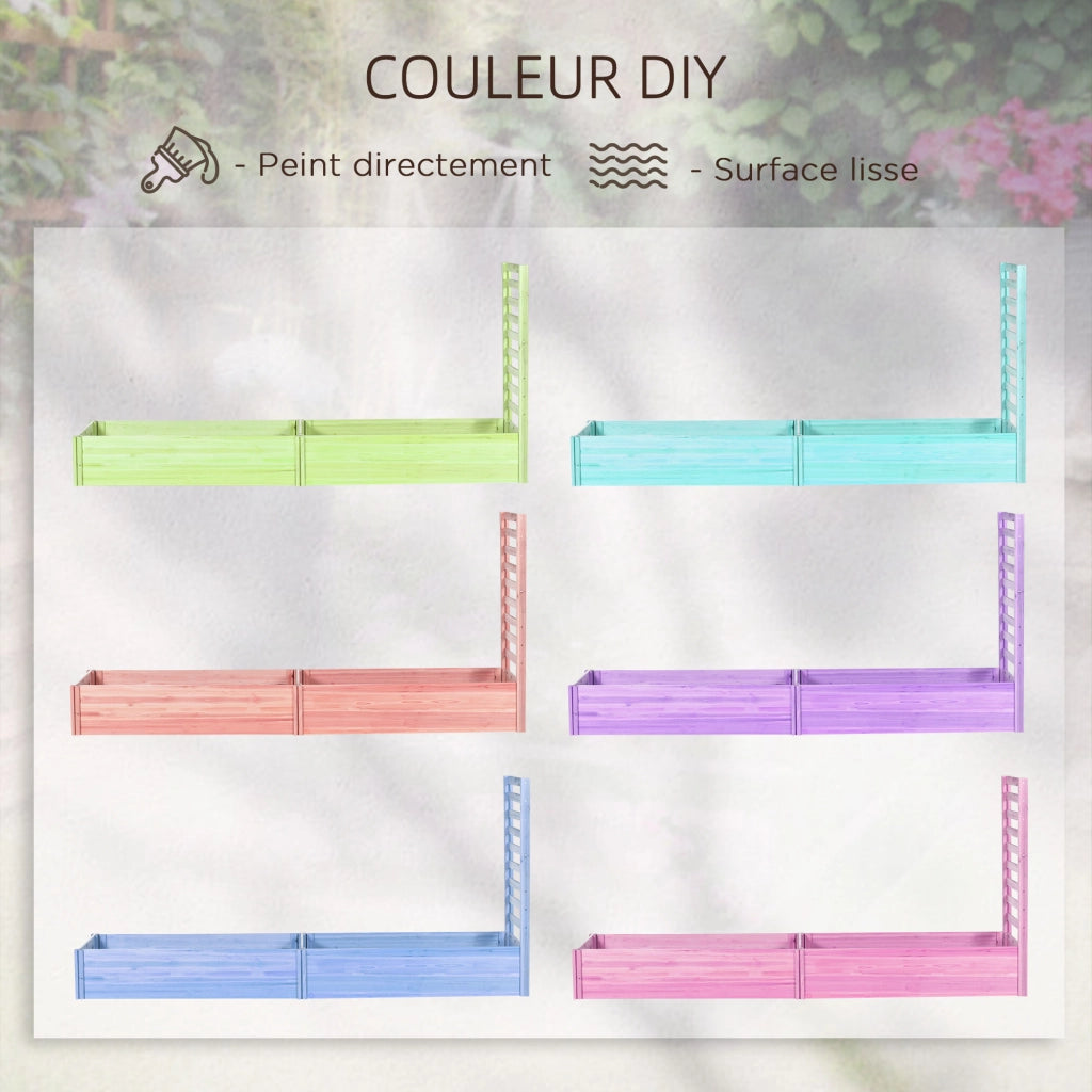 Jardiniere con griglia ¨C zephmum ¨C effetto legno naturale 230x60x110 cm