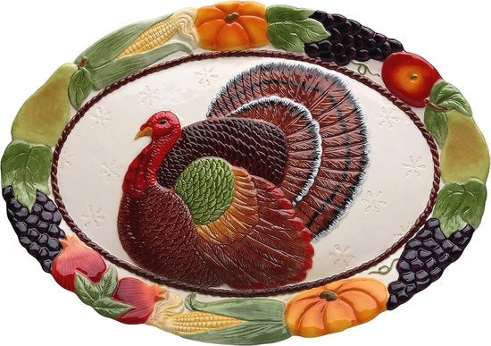 Piatto ceramico 18 pollici con disegno turco