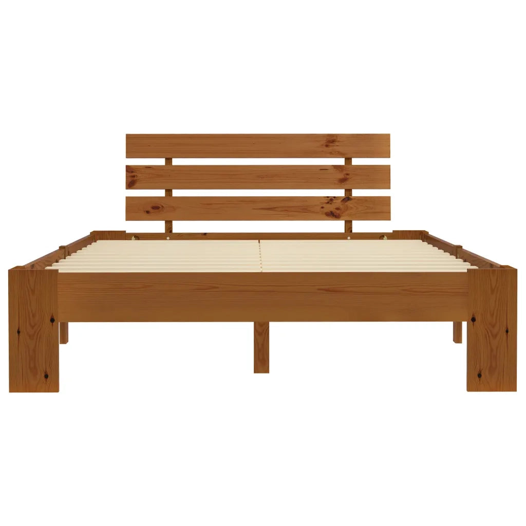 Giroletto senza Materasso-Struttura Letto Marrone Ambrato 140x200 cm in Pino
