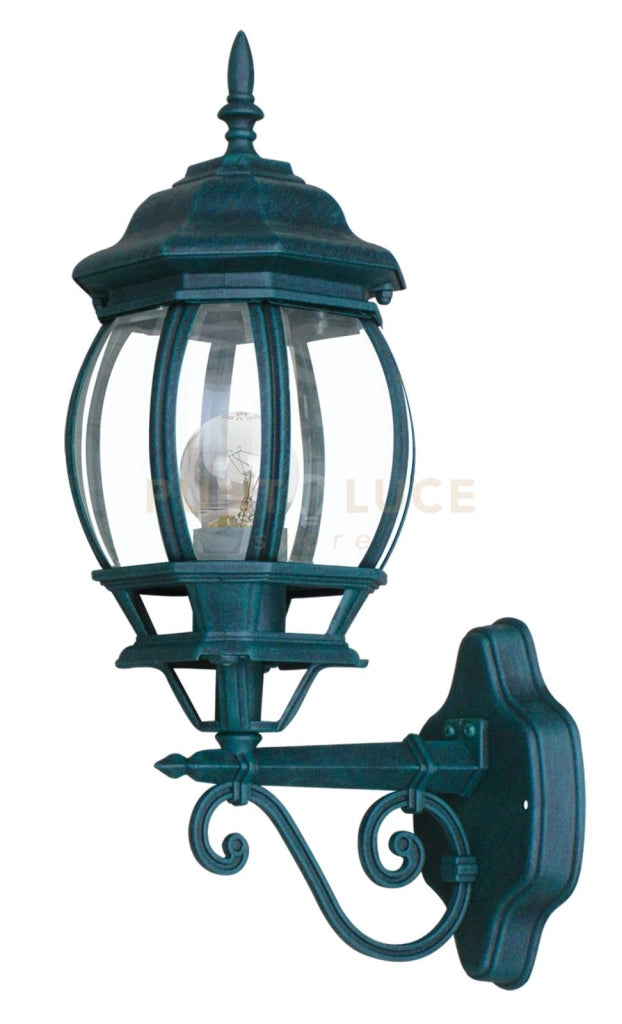 APPLIQUE UP SANTIAGO NERA E VERDE 1 LUCE ATTACCO E27 IP44 15,5X25X46CM