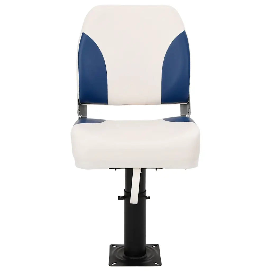 Sedile pieghevole per barca 1 set Blu e Bianco 41x36x48 cm 3284286