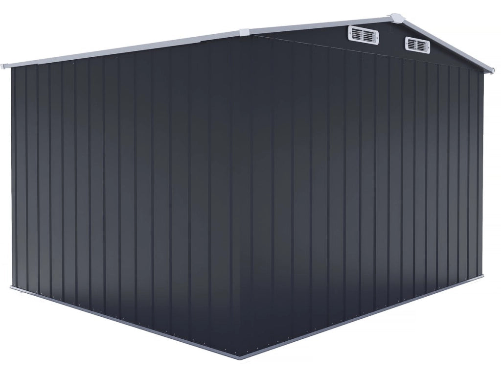 Casetta da giardino in metallo "Boston" con porta scorrevole - 8 m² - Grigio
