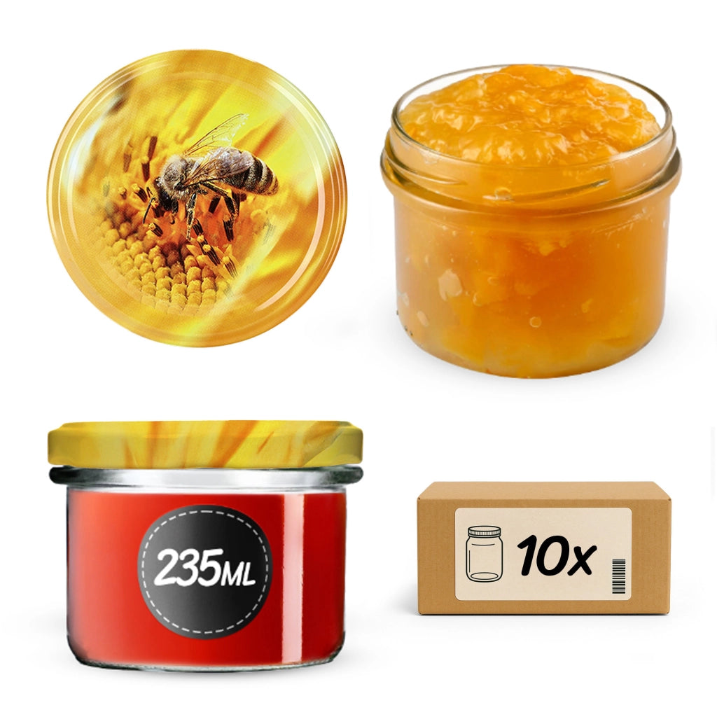KADAX Tartu vasetti per conserva 235ml 10pz 82mm + coperchio "Ape".