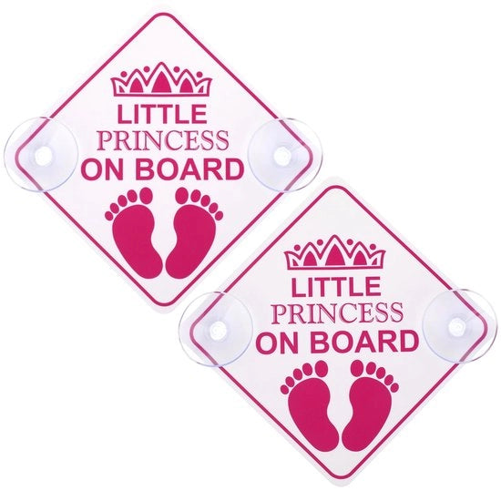 Etichetta di Sicurezza per Bambini - Sticker per Bumper Auto - Ripristinabile - Rosa - Sicurezza per Auto - Adatto per Auto