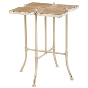 Tavolino in legno bianco e metallo 48x48x66,5h