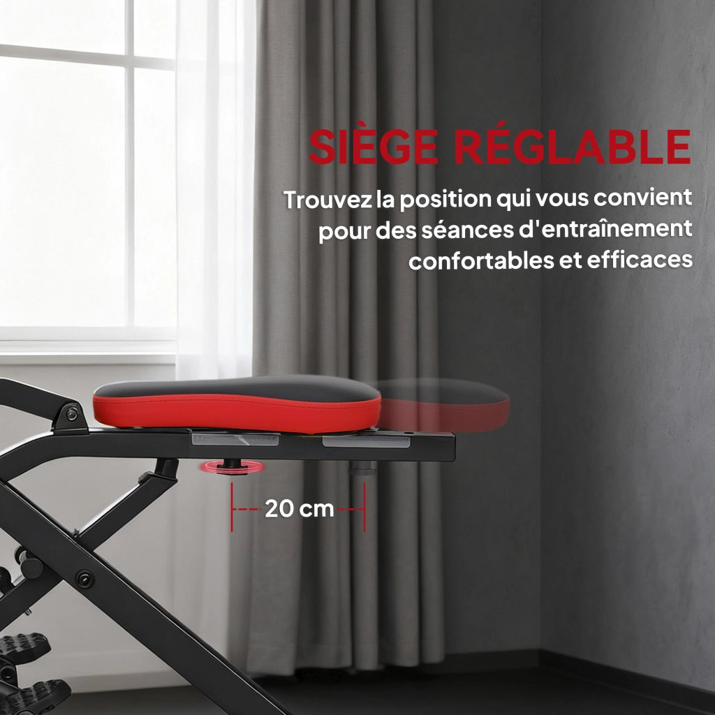 Sedia da allenamento per addominali ¨C zephmum ¨C rosso 57x105x115cm