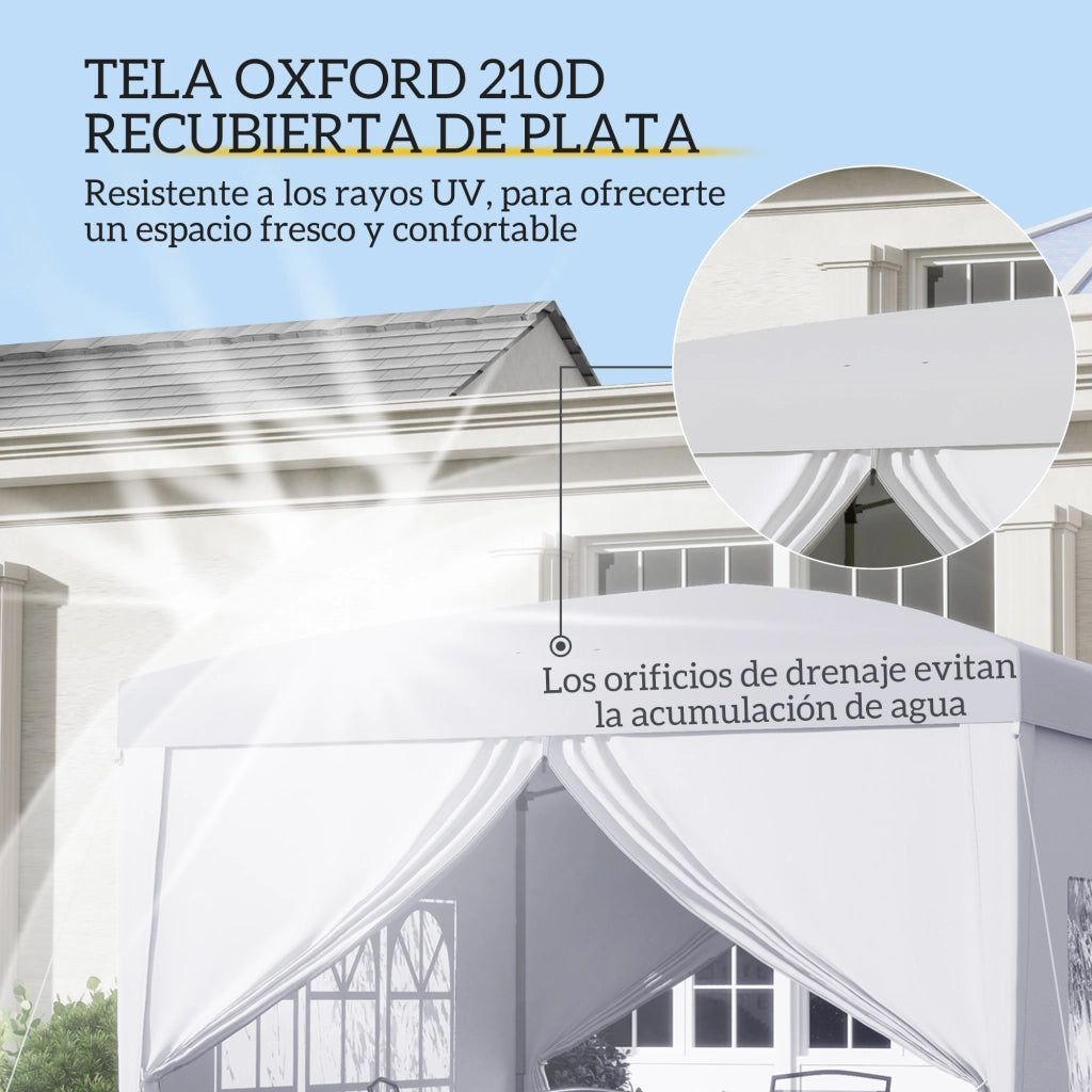Tenda da Giardino Pieghevole ¨C zephmum ¨C Bianco 3x3 m con Borsa