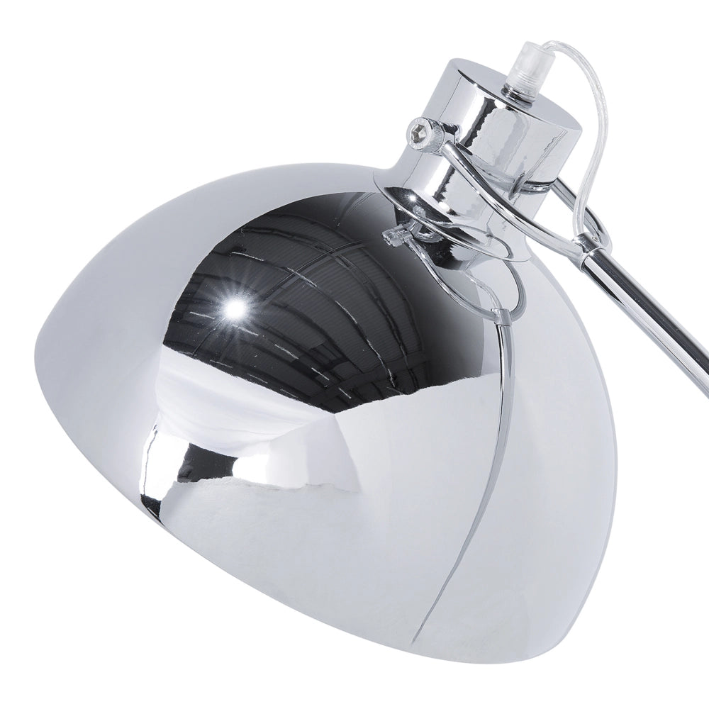 Lampada da Terra Colore Argento Metallo 155 cm Paralume Orientabile Industriale
