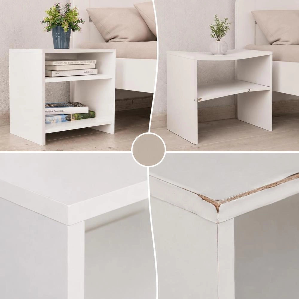 Bedside Tables 2 Pcs. White 40x30x40 Cm Wood Material
