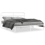 Letto matrimoniale | Letto per adulti | Giroletto con Testiera Metallo Bianco 193x203 cm