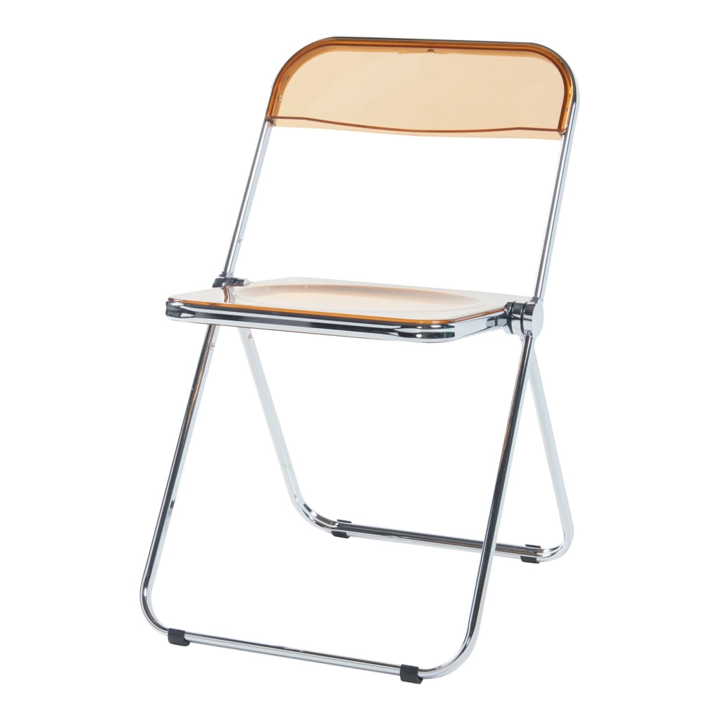 Set di 2 sedie pieghevoli da esterno per giardino campeggio e terrazza 74 x 46 x 47 cm arancione trasparente 03_0009645