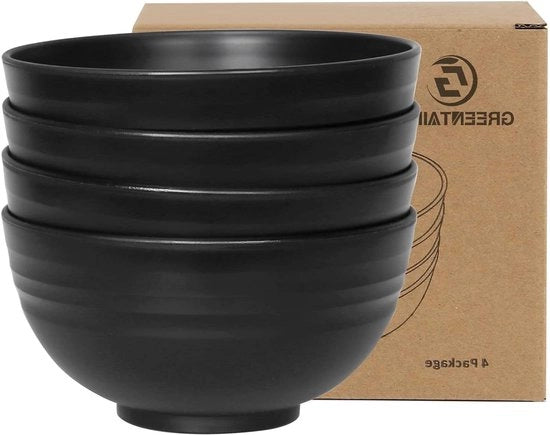 Set di Muesli - inaccettabile e resistente al lavastoviglie - 4 pezzi - nero