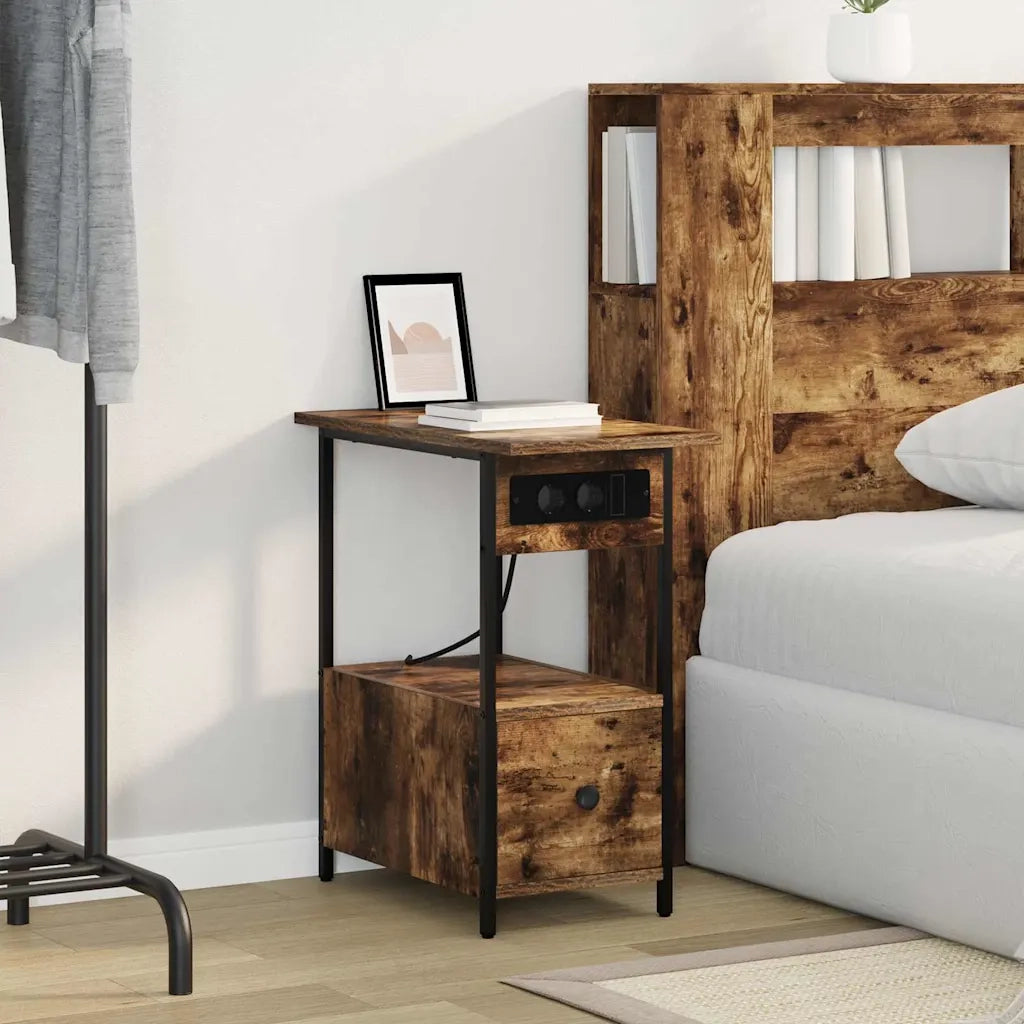 Armadio da Notte Rovere fumé 60 x 30 x 61 cm Legno multistrato 859597