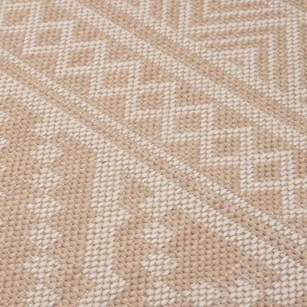 Tappeto da Esterni a Tessitura Piatta 100x200cm Strisce Marroni