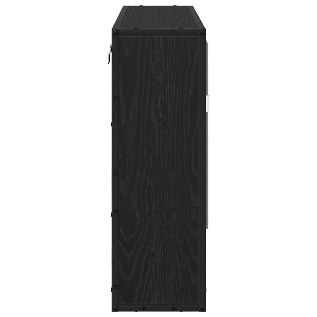 Scaffale da parete con lo scaffale Rovere Nero 65 x 20 x 60 cm