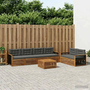 Set di divani da esterno con cuscino 7 pcs Naturale e Antracite