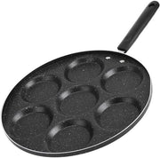 Piastra per cucinare 7 fessure - rivestimento antiforfora - alta qualità alluminio - risparmio energetico - resistente al calore maniglia - lunga durata - padella per cottura.