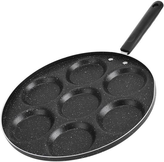 Piastra per cucinare 7 fessure - rivestimento antiforfora - alta qualità alluminio - risparmio energetico - resistente al calore maniglia - lunga durata - padella per cottura.