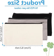 18 sacchetti in tessuto per decorare - 12 x 21 cm - DIY - sacchetti in tessuto bianchi - chiusura a righello - piccolo contenitore - attività di ricamo - scuola - bianco grigio - borse da toilette